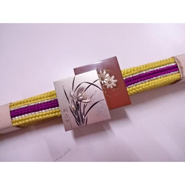 ys7257477; 篠利方造 彫金蘭菊帯留め（29.65グラム）【アンティーク