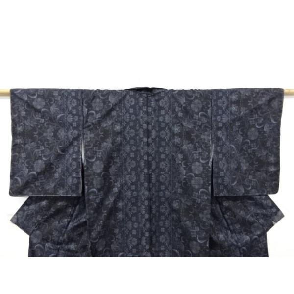 着物リメイク＊黒泥系７マルキ本場大島紬　＊ノースリーブテント型フレアーワンピース 着物リメイク✿黒泥系7マルキ本場大島紬✿ノースリーブテント型