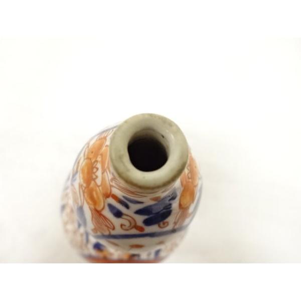 ys7307092;  【能面】 古伊万里　染付　赤絵　鳳凰に花唐草　瓢花入【道】