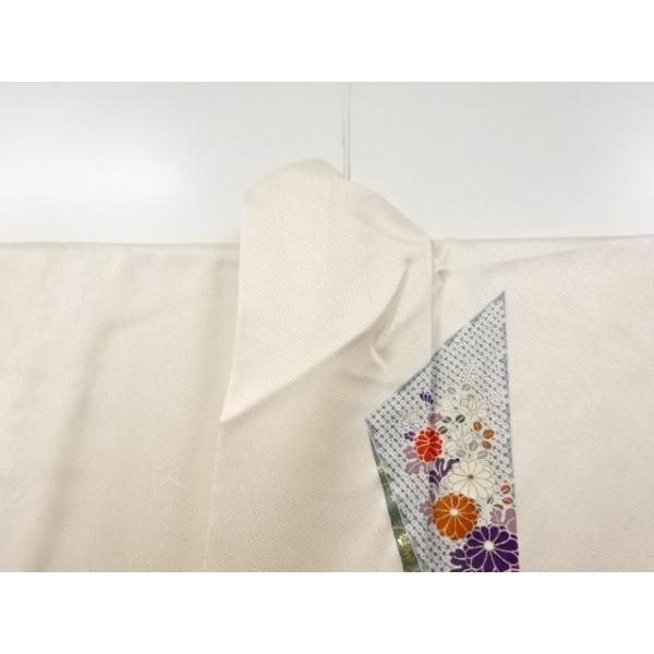 波と唐花 袋帯 明綴れ 金糸 華紋 花菱 唐花模様 青海波 着物 072a u