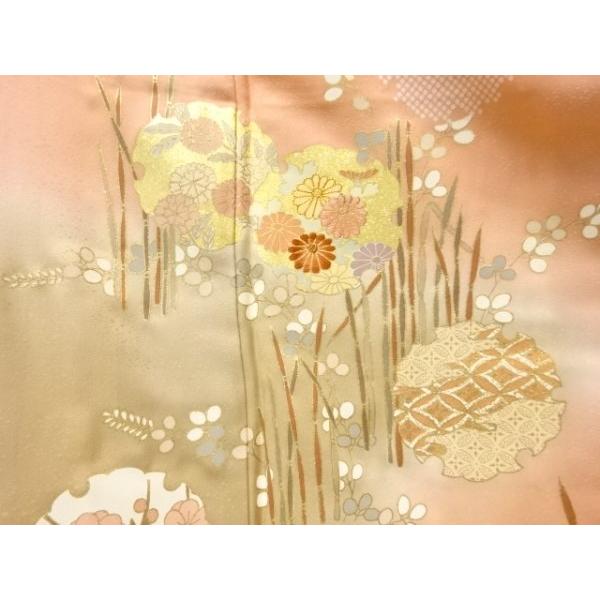 平和屋着物○女性 行灯袴 総刺繍 花唐草文 留紺色 卒業式 洗える着物  