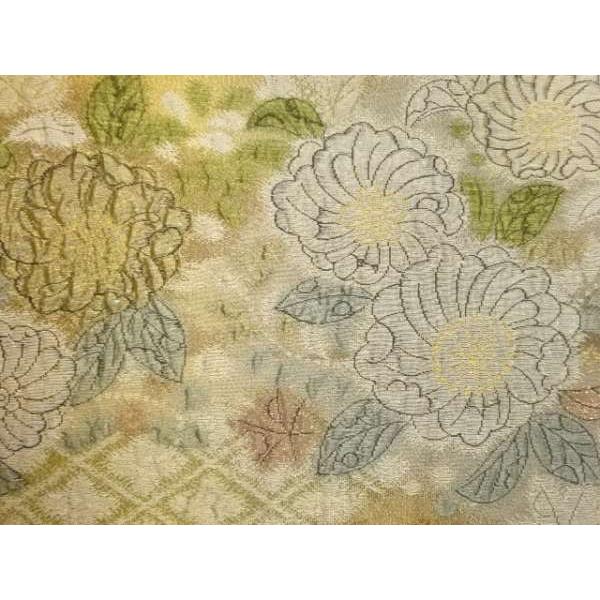 ys7570201; ふくれ織辻ヶ花・菱模様織出し袋帯【着】 : kimono-Shinei