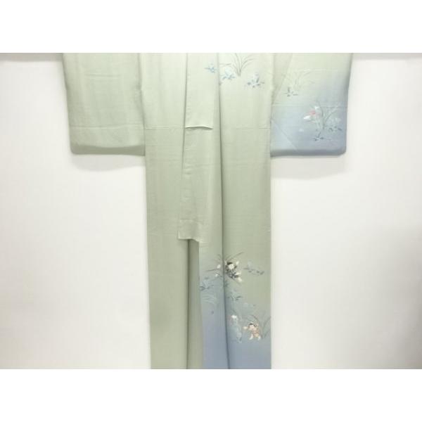 平和屋着物●上質な小紋　縞　正絹　逸品　CABA8098ut 平和屋着物○上質な小紋 縞 正絹 逸品 CABA8098ut