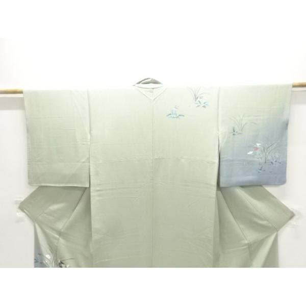 平和屋着物●本場塩沢　ゆきしろ紬　変わり格子文　反端付き　正絹　逸品　DAAZ7321ud 平和屋着物○本場塩沢 ゆきしろ紬 変わり格子文 反端付き 正絹 逸品