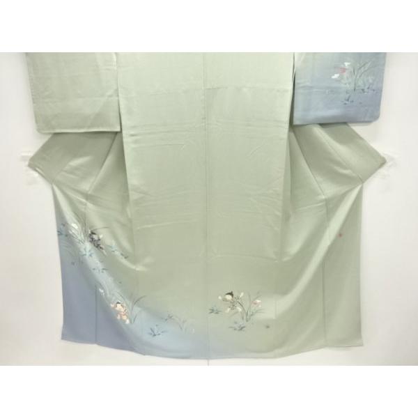 平和屋着物○上質な小紋 草花文 鬼しぼ縮緬 正絹 逸品 AAAV9188np