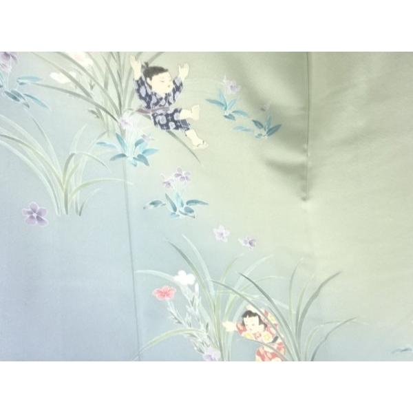 平和屋着物○上質な小紋 紬地 椿 正絹 逸品 AABD9902ck