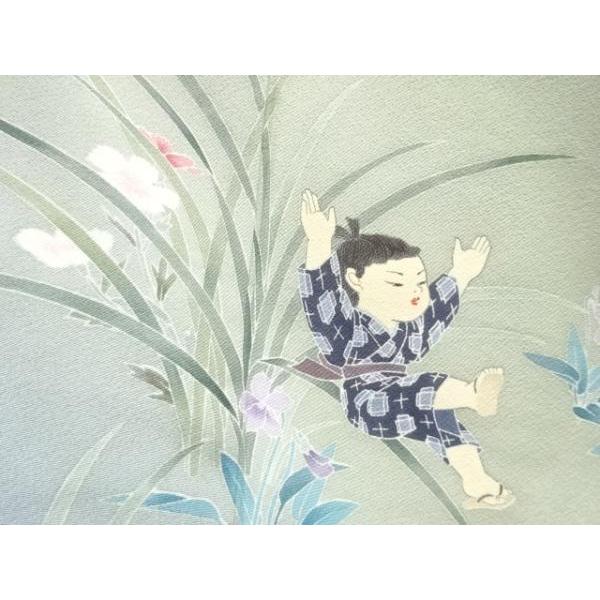 平和屋着物○上質な小紋 横段花文 正絹 逸品 CABA8028ut