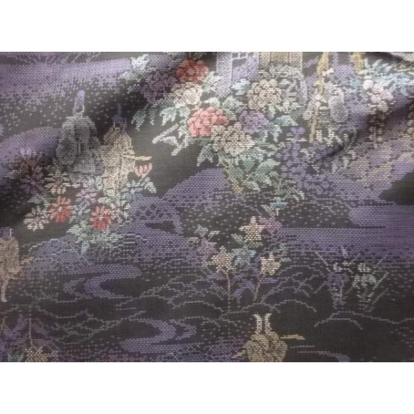 平和屋着物▽お召 単衣 毘沙門亀甲 正絹 逸品 AABA7648fy