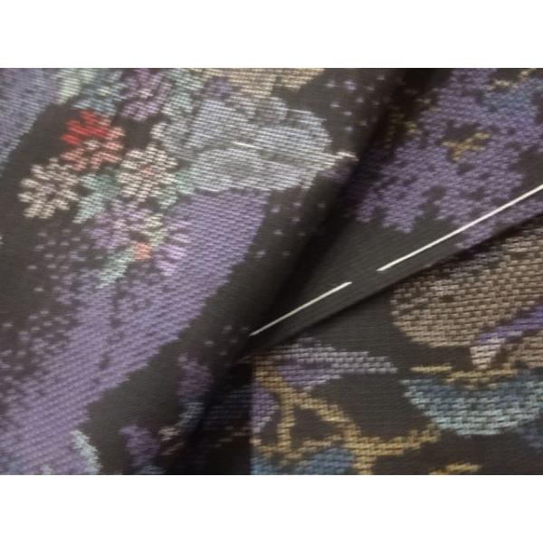 平和屋着物○本場大島紬 9マルキ 立涌麻の葉文様 鈴乃屋扱い 正絹 逸品