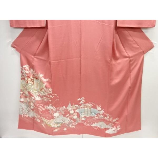 ys7738433; 網干に御所車模様刺繍三つ紋色留袖（比翼付き）【着】_2