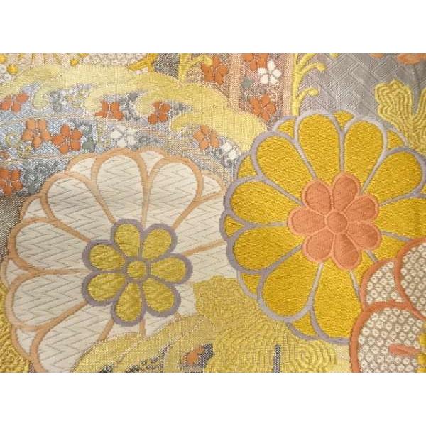 ys7741743; 荒波に花模様織り出し　振袖用袋帯【着】_2
