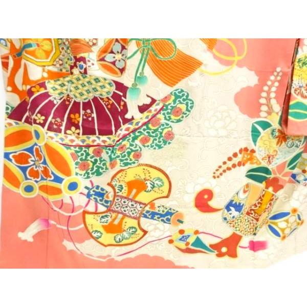 ys7742739; 錦紗宝尽くし模様刺繍五つ紋花嫁衣装振袖・長襦袢・丸帯セット【大正ロマン】【着】_5