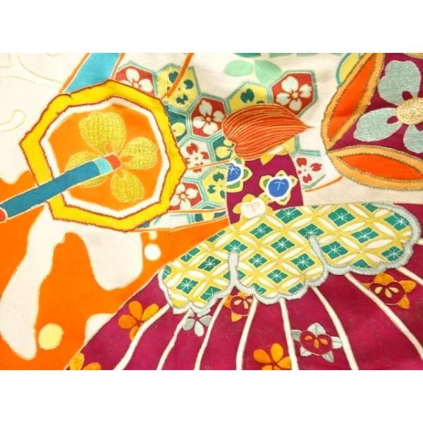 ys7742739; 錦紗宝尽くし模様刺繍五つ紋花嫁衣装振袖・長襦袢・丸帯セット【大正ロマン】【着】_6
