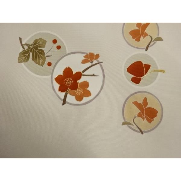 ys7774695; 塩瀬金彩金駒刺繍丸文に桜・花葉・実模様名古屋帯【着