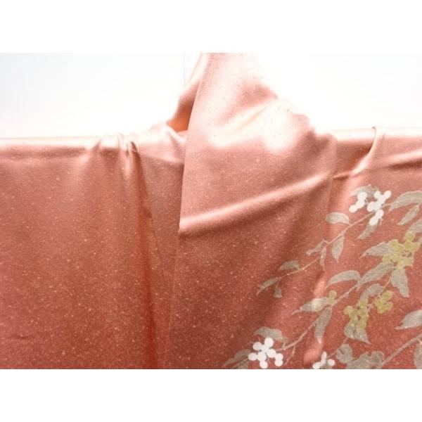 ys7775451; 未使用品　草花に蝶模様一つ紋訪問着【着】_6