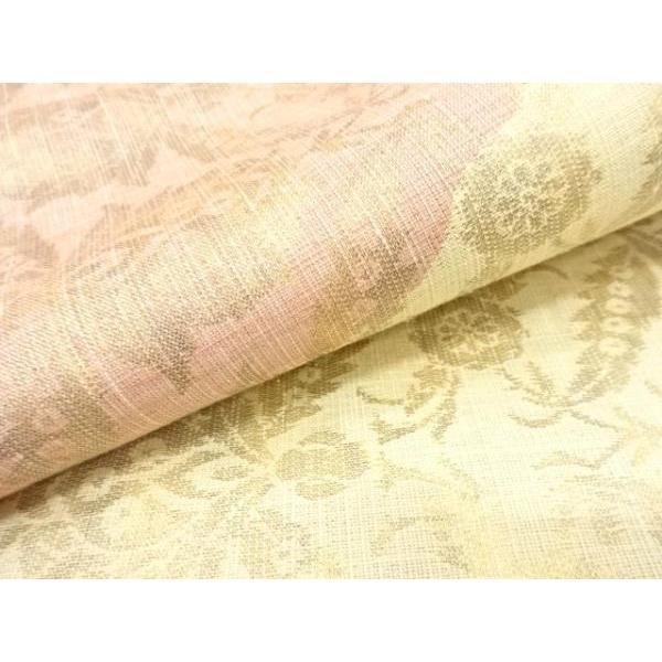 ys7780415; 手織り紬　霞に花更紗模様織り出し　袋帯【着】_6