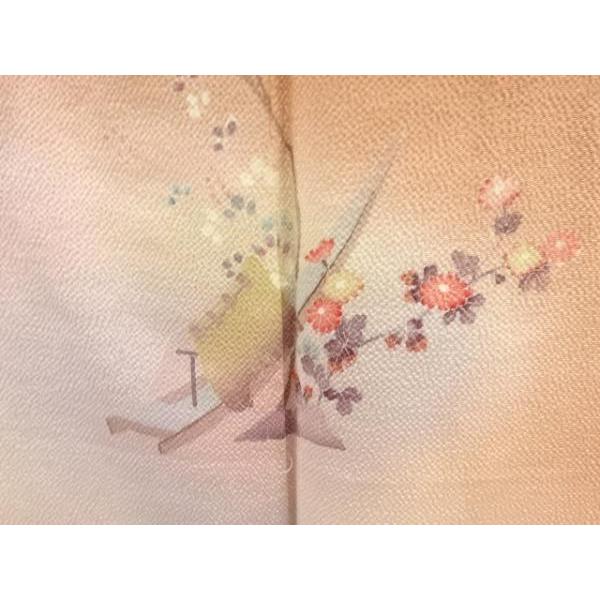 ys7782588; 縮緬地手描き友禅苔舟に草花模様一ツ紋訪問着【着】_3
