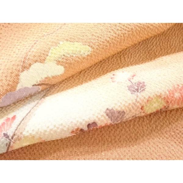 ys7782588; 縮緬地手描き友禅苔舟に草花模様一ツ紋訪問着【着】_8