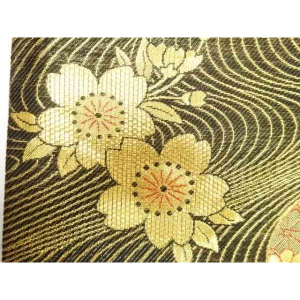 ys7820074; 流水に桜模様織り出し 全通振袖用袋帯【着】 : kimono