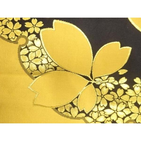 御晴れ着 ys7836885; 雪輪に桜模様織り出し 振袖用袋帯【着】 : kimono-Shinei