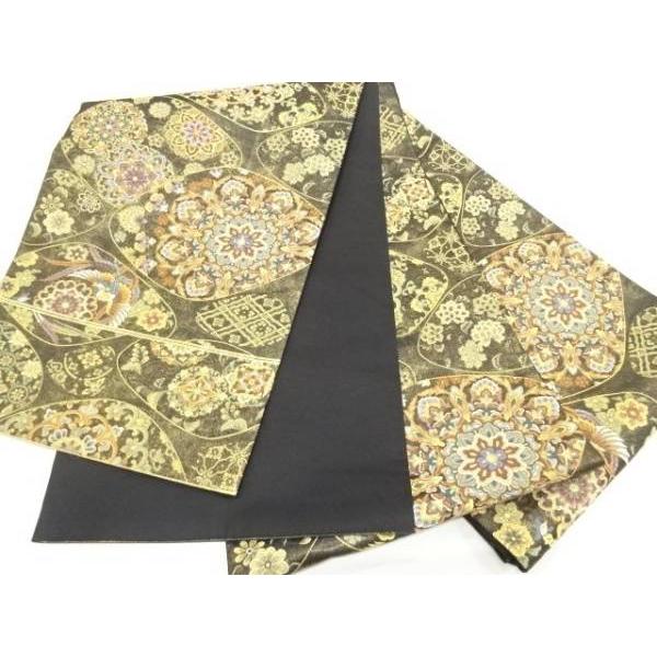 ys7844545; 金糸 石畳に華紋・鳳凰模様織り出し 袋帯【着】 : kimono