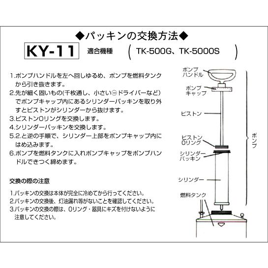 草焼バーナー交換用パッキンセットKY-11（TK-5000S、TK-5000G用）｜shinfuji｜02