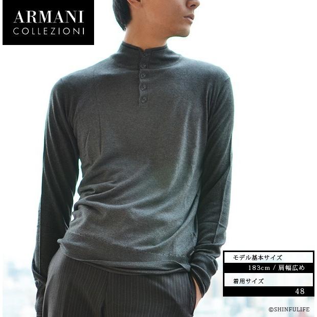 アルマーニ シルク セーター メンズ ニット 長袖 グレー ARMANI プレゼント 誕生日 男性 :acm29m:ブランドセレクト シンフー