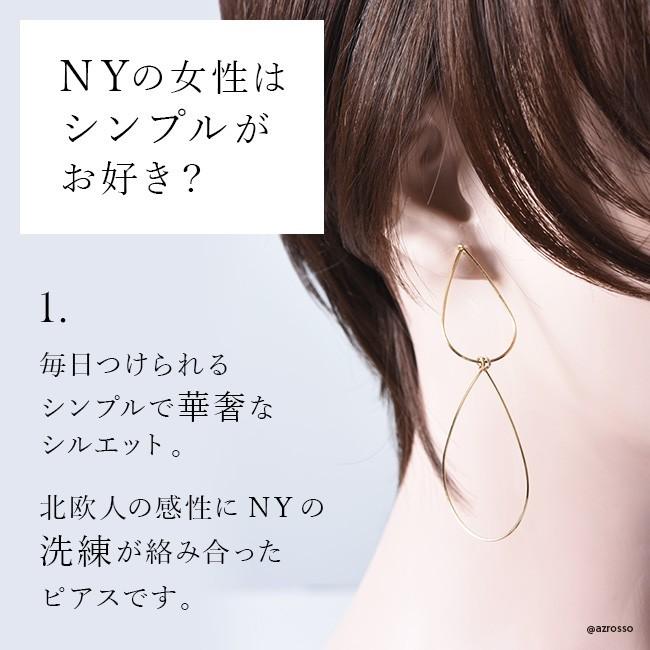 by boe（バイボー） ゴールド ピアス ダブル ティアドロップ フープ 涙
