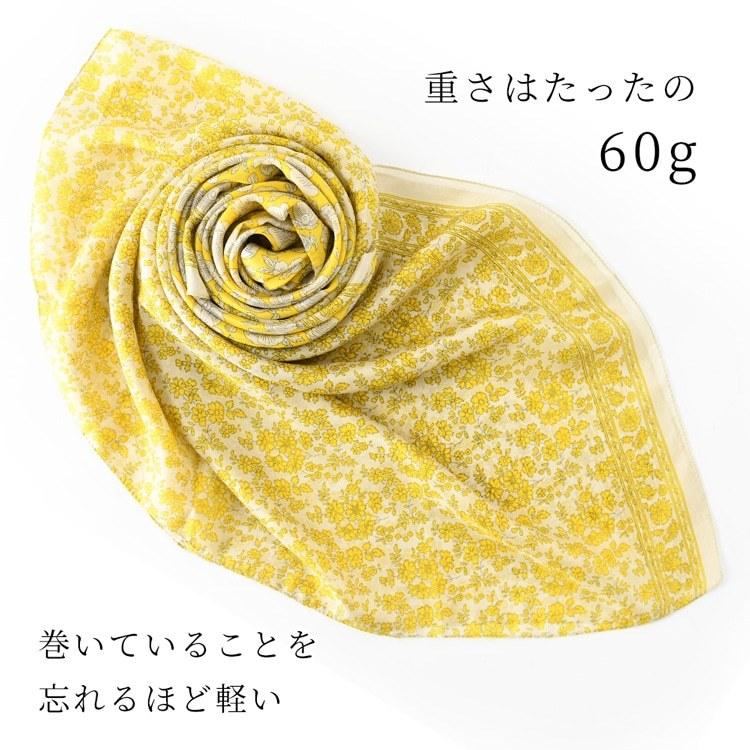 ストール 大判 春 夏 薄手 ショール シルク 100% レディース 春物 花柄 