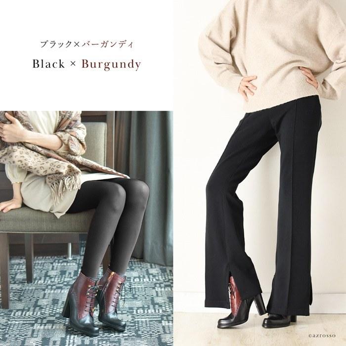 ショートブーツ レディース ヒール 黒 本革 人気 履きやすい 歩き