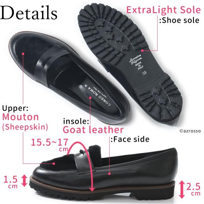 新品 CORSO ROMA 9 コルソローマ9 GIADA ムートンパンプス CORSO ROMA,9（コルソローマ ノーヴェ） イタリア製 ローファー