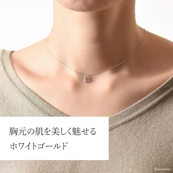 K18ホワイトゴールド×ブルートパーズティアドロップネックレス TAKANO K18ホワイトゴールド×ブルートパーズティアドロップネックレス