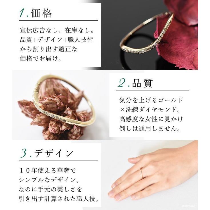 エタニティ リング ダイヤモンド 指輪 ゴールド ウェーブ 日本製 シンプル アクセサリー プレゼント ギフト 母の画像