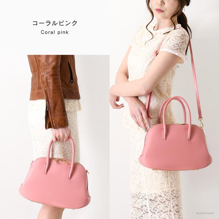 本革 ハンドバッグ レディース 2way ショルダー マチ広 イタリア製
