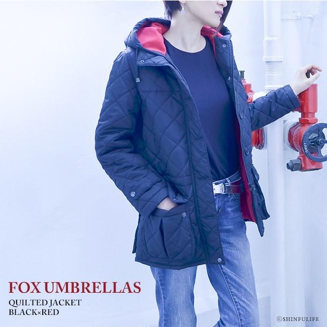 FOX UMBRELLAS中綿キルティングコート キルティングコート レディース 裏ボア アウター 秋 冬