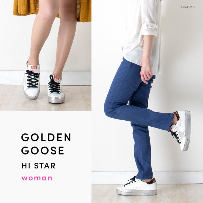 Golden Goose ゴールデングース Hi star ハイスター 白 スニーカー レザー レディース おしゃれ 厚底 本革 イタリア製 ブランド ホワイト シルバー｜shinfulife-otherlife｜17