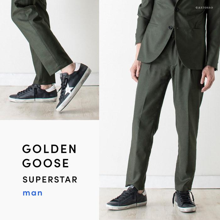 Golden Goose ゴールデングース Superstar スーパースター スニーカー ブラック レザー メンズ おしゃれ 厚底 本革 イタリア製 ブランドの画像