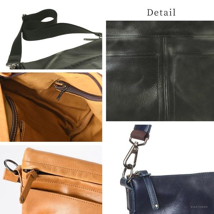 日本製 口折れ ショルダーバッグ メンズ 本革 ショルダー バッグ 斜