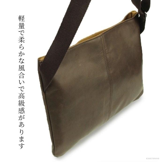 所作　ブラウンレザーバッグ ショルダーバッグ メンズ サコッシュ バッグ 3way 斜めがけ 黒