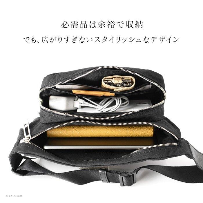 ボディバッグ メンズ 軽量 ナイロン 黒 ブラック カーキ グリーン