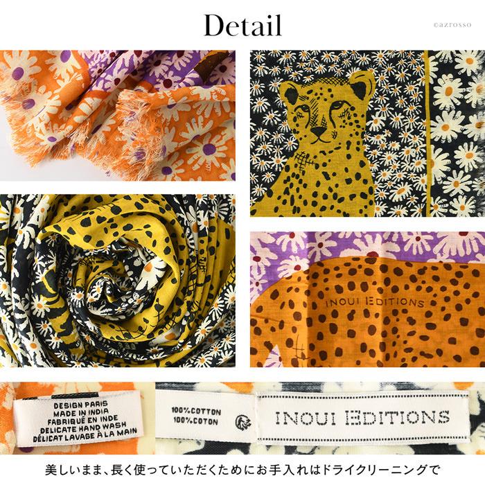 INOUI TOOSH ストール 大判 春夏 薄手 ショール コットン 花柄 INOUI TOOSH ストール 大判 春夏 薄手 ショール コットン 花柄