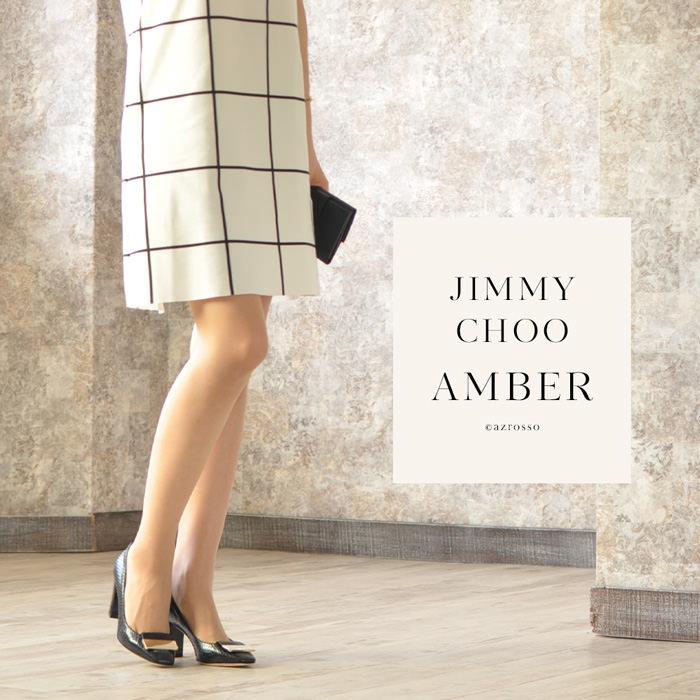 JIMMY CHOO パンプス 本革 スクエアトゥ ヘビ革 ブラック チャン JIMMY CHOO パンプス 本革 スクエアトゥ ヘビ革 ブラック チャン