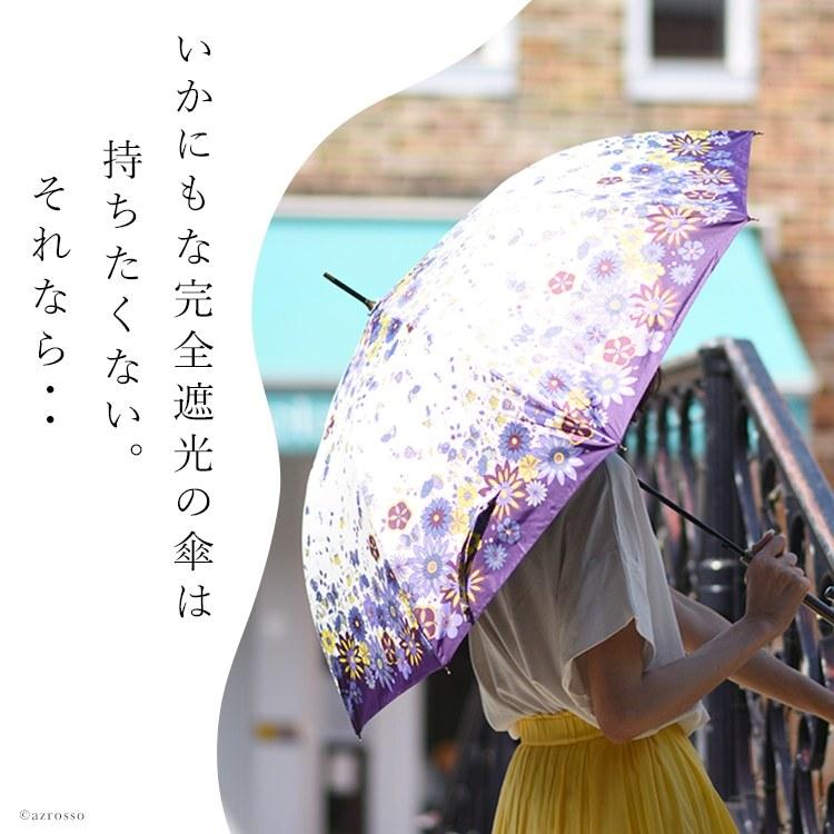 完全遮光 日傘 ルビアレイン 人気 長傘 晴雨兼用 傘 おしゃれ 花柄