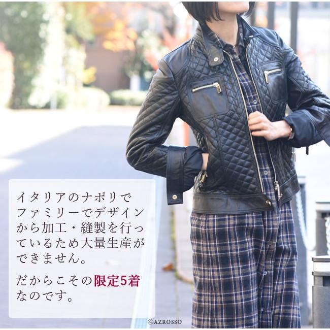 ジャケット レディース ライダース 革ジャン ラムレザー ショート