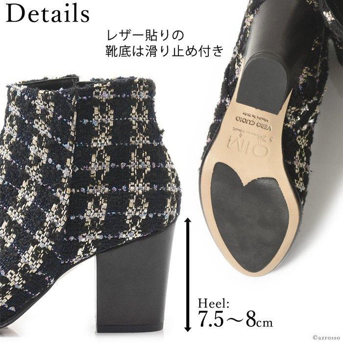 OBJECTS IN MIRROR ファブリック レザー ショート ブーツ レディース