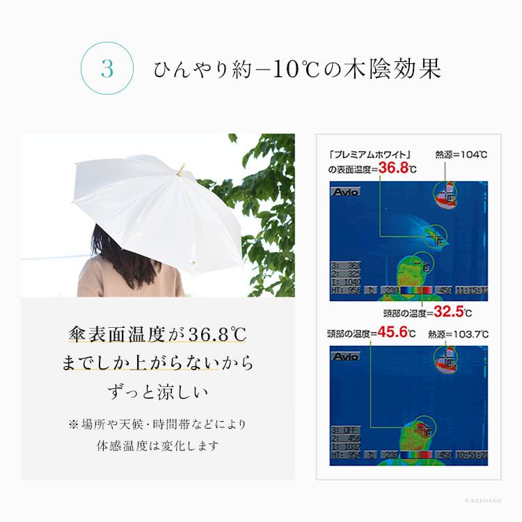 UVION 日傘 母 長傘 軽い 白 傘 プレミアム ホワイト UVカット