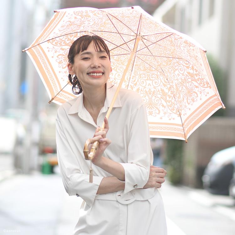 UVION 日傘 母 長傘 軽い 白 傘 プレミアム ホワイト UVカット