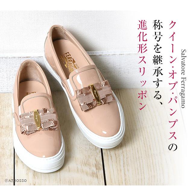 FERRAGAMO フェラガモ スリッポン 厚底 エナメル スニーカー FERRAGAMO フェラガモ スリッポン 厚底 エナメル スニーカー