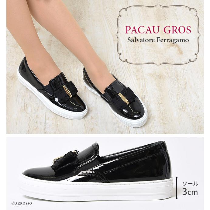 FERRAGAMO フェラガモ スリッポン 厚底 エナメル スニーカー FERRAGAMO フェラガモ スリッポン 厚底 エナメル スニーカー