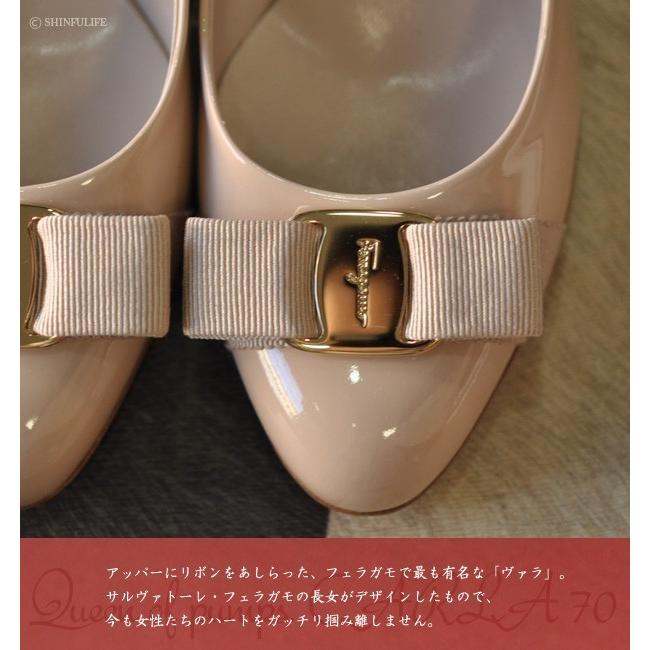 FERRAGAMO フェラガモ エナメル パンプス ベージュ Salvatore FERRAGAMO フェラガモ エナメル パンプス ベージュ Salvatore
